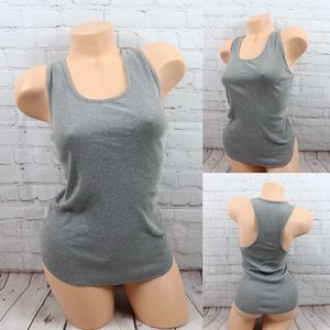 VS PINK logo racerback Lounge Tank Top gray